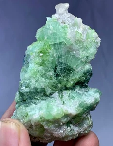 514 CT Green & Blue Tourmaline Crystal Bunch From Afghanistan / Collection Piece - Picture 1 of 8