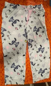Disney Stitch Pyjamahose hellblau Velours XL - Bild 1 von 4