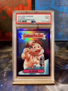 Garbage Pail Kids 2021 cromo Hy Gene refractor púrpura PSA 9 como nuevo - Imagen 1 de 2