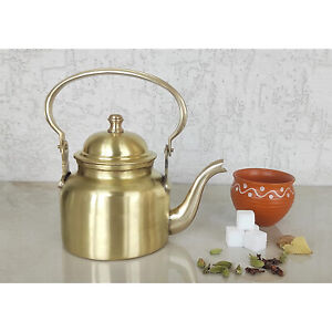Traditional Pure Brass Tea Kettle For Serving Tea Coffee & Tableware 400 Ml