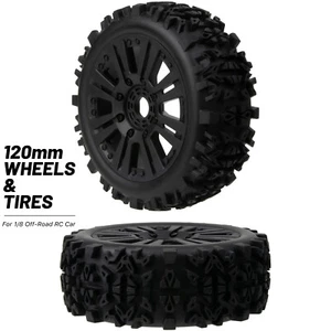 2X RC Buggy 17mm Hex Tires & Wheels Rims for 1/8 Off-Road Car Arrma Redcat HPI - Picture 1 of 6