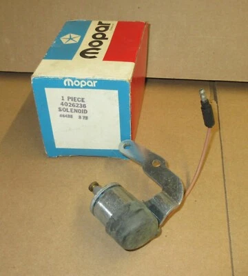 Mopar 4026236 idle stop solenoid 1975 Dodge Charger, Chrysler 360, 400 engine OE - Image 1 of 3