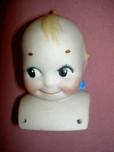 ANTIQUE bisque 3" signed: 9208/4 Rose O'Neill KEWPIE doll shoulderhead figure - Picture 1 of 24