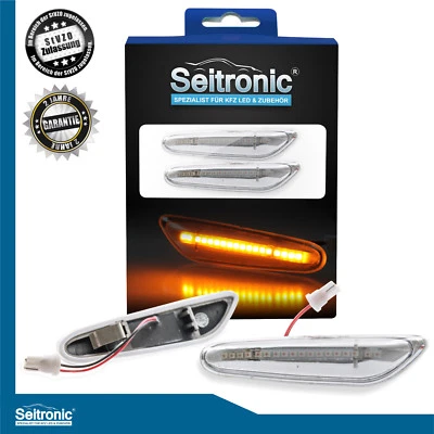 LED Seitenblinker für BMW X3 E83 X1 3er E90 E91 E92 E93 5er E60 E61 Chrom Klar - Bild 1 von 4