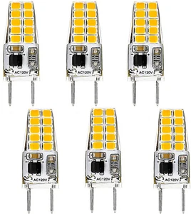 6X G8 LED Bulb Dimmable T4 JCD Type G8 Bi-pin Base 3000K For Cabinet Puck Light - Picture 1 of 8