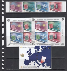 Europa CEPT Stamp on Stamp 2006 Montenegro MNH 4 v + 3 S/s Complete set - Picture 1 of 2