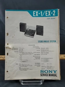 Original Sony Service Manual 1976 EX-1/EX-2 Stereo Music System FREE SHIPPING!!! - Picture 1 of 2
