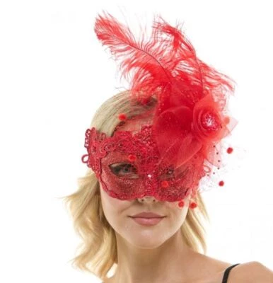 Feather Masquerade Mask Burlesque Mask - Image 1 of 4