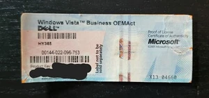 Windows Vista Business OEMact Product Key Lizenz Sticker - Bild 1 von 1