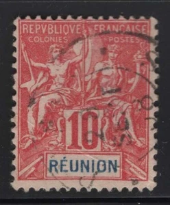 Reunion 1900 10c Red Navigation & Commerce Sc# 40 used - Picture 1 of 1