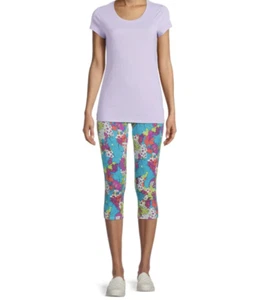 No Boundaries Juniors Bright Floral Capri Cute Athletic Legging NEW - Picture 1 of 6