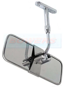 ADJUSTABLE STAINLESS STEEL CHROME CLASSIC OR KIT CAR INTERIOR REAR VIEW MIRROR - Picture 1 of 2