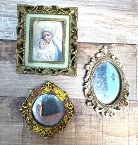 Vintage Ornate Miniature Picture Frames & Mirrors Dollhouse - Picture 1 of 2