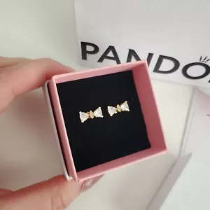 Authentic PANDORA Earrings (14k Gold) - Picture 1 of 12