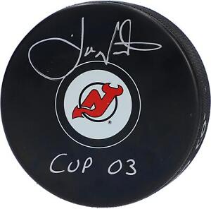 Joe Nieuwendyk New Jersey Devils Signed Hockey Puck & "Cup 03" Insc - Fanatics