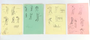 ORIGINAL VINTAGE !!! PENCIL SKETCHES GOLF GREATS PALMER , SNEAD , NICKLAUS C5 - Picture 1 of 13