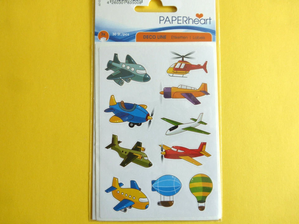 30 Sticker Flugzeuge Kartengestaltung Lage 11,5 x 8cm - Bild 1 von 1