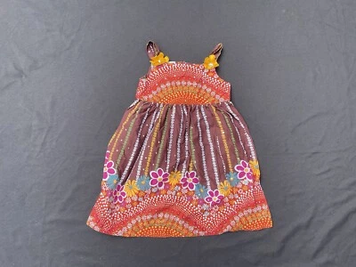 VESTIDO HALTER BLUEBERI BOULEVARD NARANJA Y ROSA FLORES NIÑAS TALLA 6 Foto 1 de 4