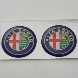 2x Remote Key Fob Badge Emblem Sticker Logo for Alfa Romeo 3d Domed 15mm - Picture 1 of 2