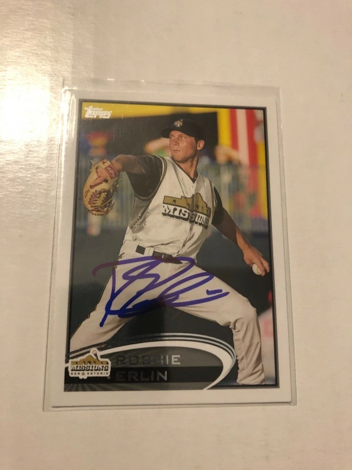 San Diego Padres ROBBIE ERLIN Signed Topps Card - Image 1 of 1