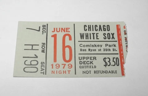 1979 Baseball Chicago White Sox Boston Red Sox Ticket 6/16 Jorge Orta Home Run Cover