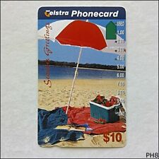 Telstra Christmas Beach Scene 1995 N954423a 966 $10 Phonecard (PH8)