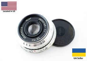 Vintage SLR Zenit KMZ Silver Industar 50 3,5 50mm lens M39 Portrait L39 - Picture 1 of 9