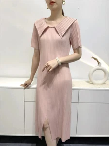 Solid Pink Women Pleated Dress Size M/L NEW - Picture 1 of 1