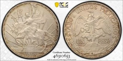 1910 PCGS AU Detalle - MÉXICO - Plata Un Peso "Grito por la Independencia" #46029A Foto 1 de 3
