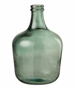 Vase bauchig formschön grün aus Glas mit schmalem Vasenhals - Bild 1 von 3