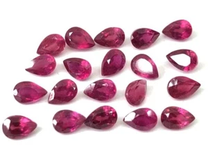 Red Ruby Pear Shape Cut Faceted Gemstone Size 4x3mm-12x10 mm Best Seller Item - Picture 1 of 7