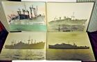 WW2~Lot of 4 Naval Ships~14"x11"~U.S. Navy~War~Cargo~Battle Ship~1940's