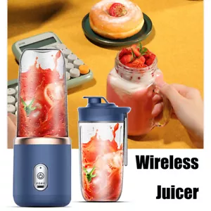 Portable Small Electric Juicer Stainless Steel Blade Cup Fruit Smoothie Blender - Picture 1 of 17