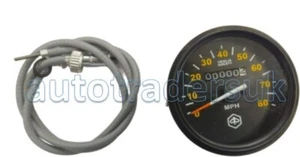 VESPA PX PE P125X P150X P200E 80 MPH SPEEDOMETER BLACK FACE black RIM Grey Cable - Picture 1 of 5