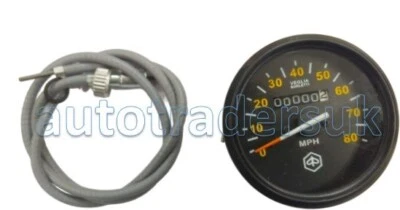 VESPA PX PE P125X P150X P200E 80 MPH SPEEDOMETER BLACK FACE black RIM Grey Cable - Image 1 of 4