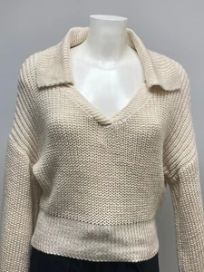 v neck collar jumper waist length ladies women's aw 23 size m - Picture 1 of 14