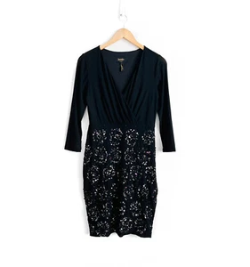 Laundry by Shelli Segal verziertes Kleid schwarz Gr. 4 Pailletten Stretch figurbetont - Bild 1 von 10