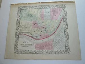 "UN (1) 1867 MAPA MITCHELL ATLAS, ""OHIO E INDIA" - Imagen 1 de 3