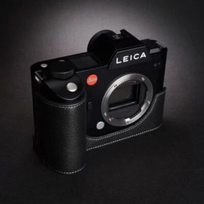 Capa bolsa meia estojo couro genuíno câmera para Leica SL Typ601 SL2 SL2-S - Imagem 1 de 4