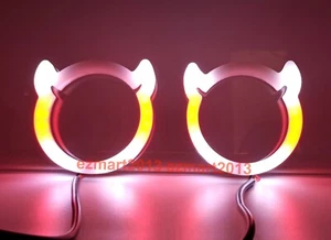 2x Dream color Flow series RGB LED halo ring OX Horn chasing angel eye dynamic - Picture 1 of 24