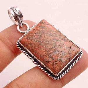 Unakit Edelstein Versilbert Handmade Anhänger Schmuck Geschenk 3.8cm P-14372 - Bild 1 von 3