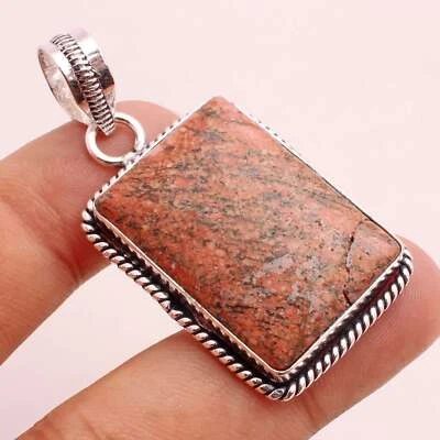 Unakit Edelstein Versilbert Handmade Anhänger Schmuck Geschenk 3.8cm P-14372 - Bild 1 von 3