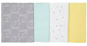 Paquete de 4 paños neutros para eructar de franela de elefante - Imagen 1 de 5