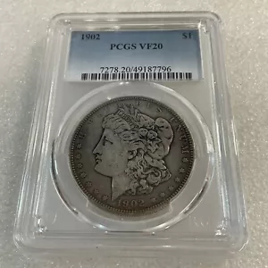 Dólar de plata Morgan de $1 de 1902 graduación profesional VF20 Gnumismatist GnuCoins - Imagen 1 de 18