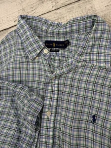 Ralph Lauren Shirt Mens XXL Gingham Check 100% Linen Short Sleeve - Picture 1 of 5