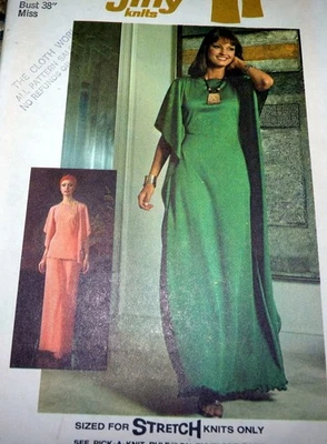 *LOVELY VTG 1970s CAFTAN DRESS TUNIC PANTS Sewing Pattern 16/38 FF - Image 1 of 2