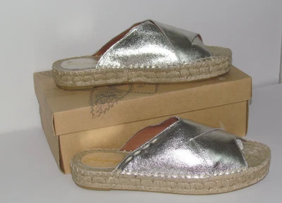 Free People женщин тосканский Серебряный кожаный платформе Espadrille сандалии размер 9 новый в коробке - Изображение 1 из 4