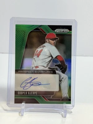 2025 Prizm Cooper Hjerpe Prospect Signatures Green Prizms Auto #PS-CH Cardinals - Image 1 of 2