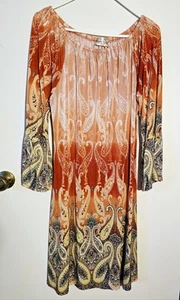 Vestido Grande Vintage Dama Noiz, Mujer Hada Romántico Cottagecore Boho, Naranja - Imagen 1 de 6