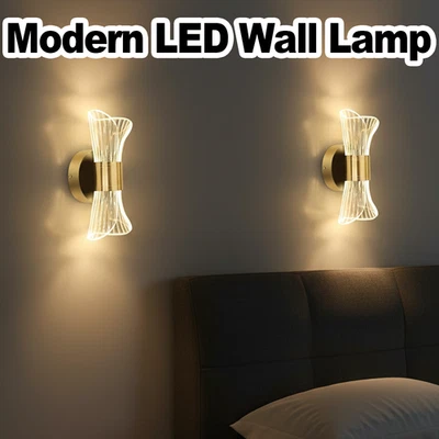 Dreifarbig LED Wand Lampe Acryl Schlafzimmer 4000k Licht Warm Lampen Wandleuchte - Bild 1 von 4